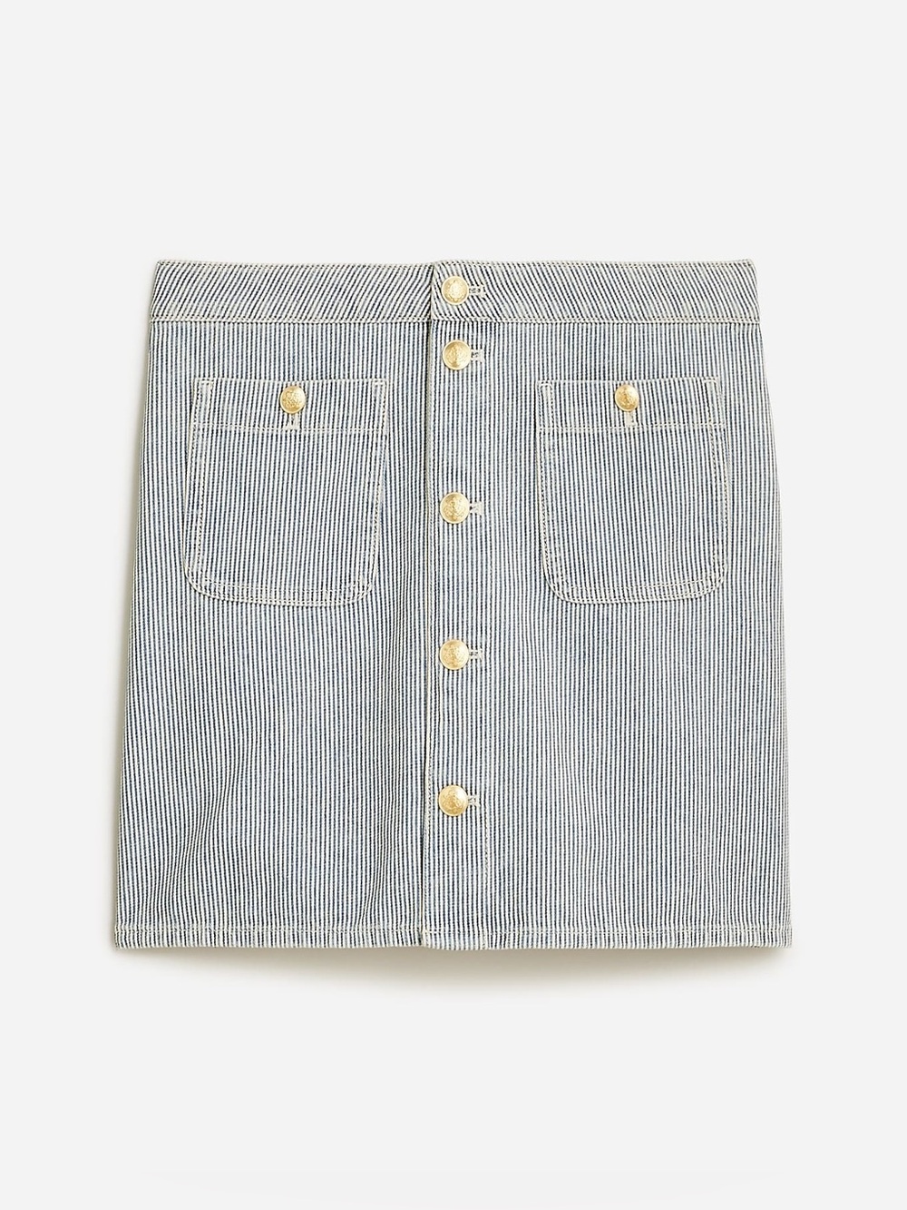 J.Crew Striped Denim Shirt & Mini Skirt Matching Set (Size 4 & 26) - Picture 3 of 14